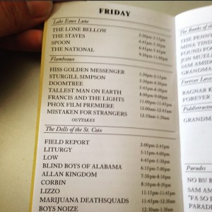 eaux claires schedule