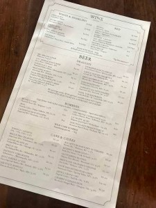 George and the Dragon Pub Drink Menu