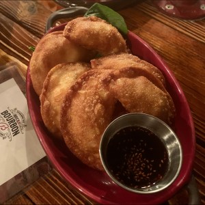 Brick and Bourbon Stillwater Duck Bacon Wontons