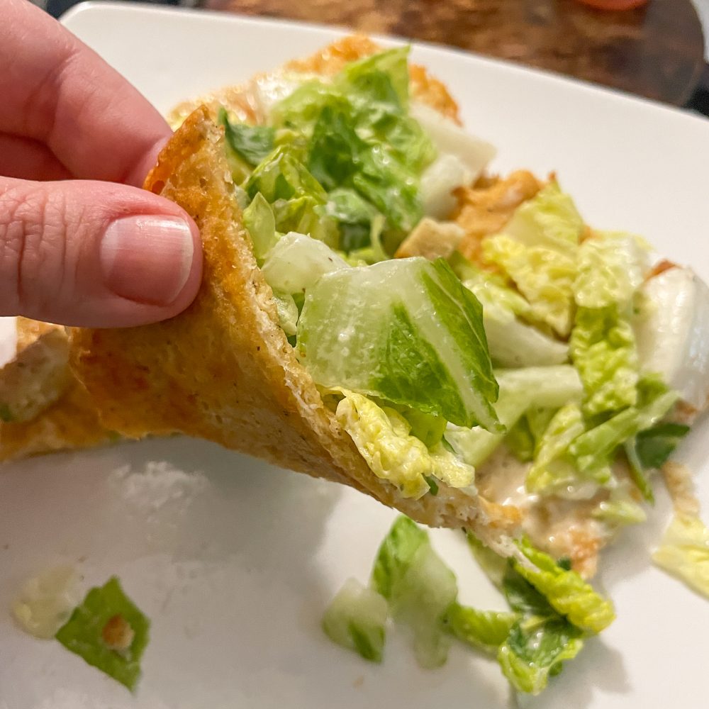 Ceasar Salad Chicken Crust Pizza Hipster Hack Easy Recipe